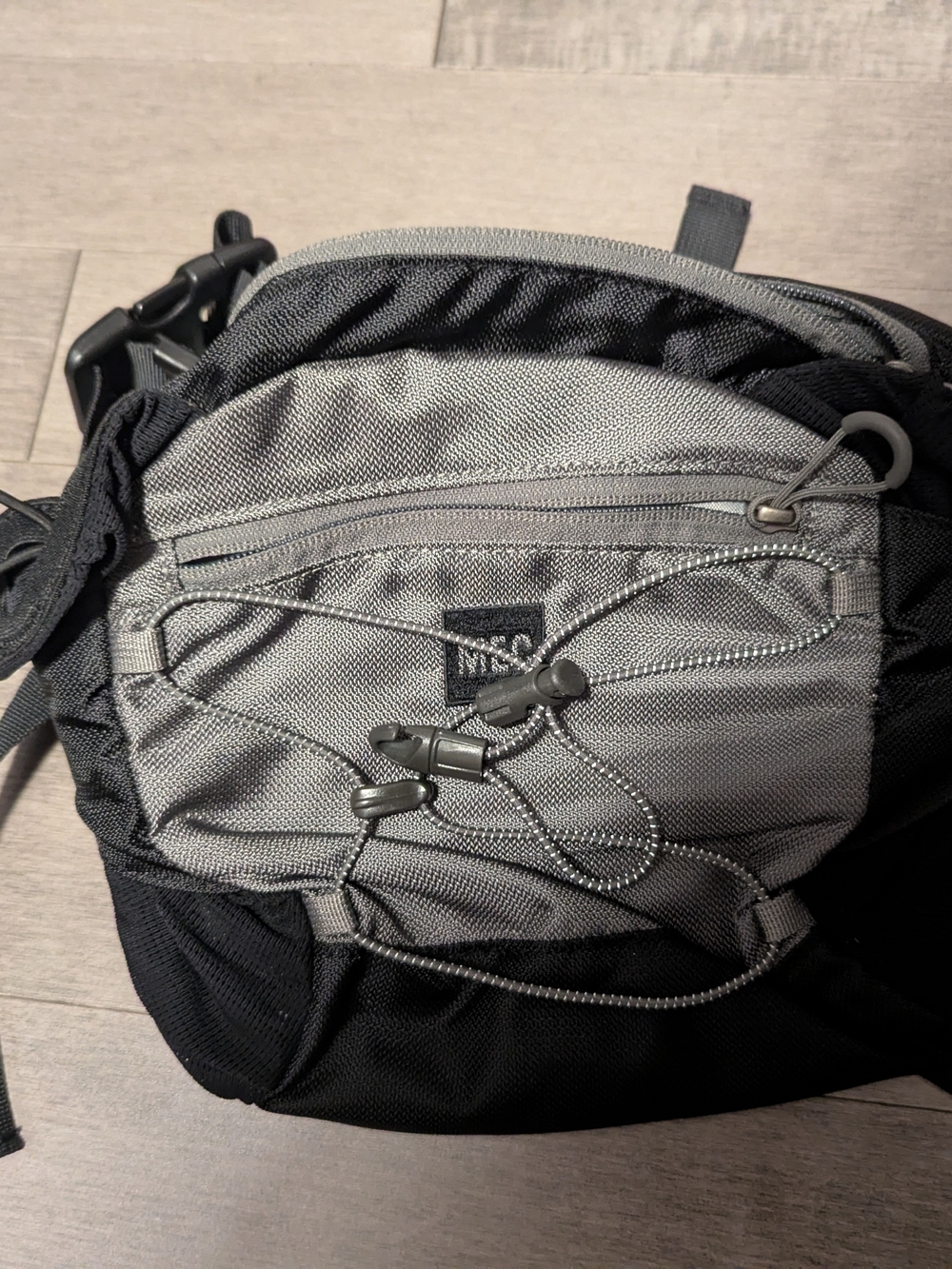 MEC Two-Tone Gray and Black Belt Bag Hiking Outdoor